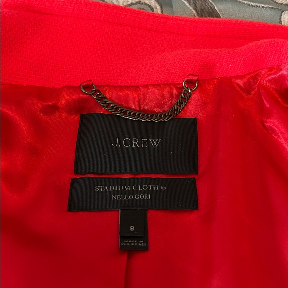 J Crew Stadium Wool blend Zip Front Jacket, Size 8 - Picture 3 of 11